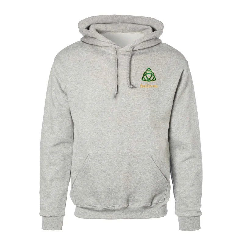 Celtic Trinity Knot Embroidered Personalized Hoodie- Gray Fashionable Sweatshirts for Women