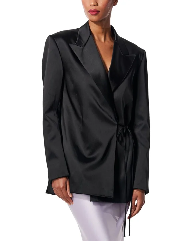 Carolina Herrera Wrap Front Jacket Zipper Blazer for Women