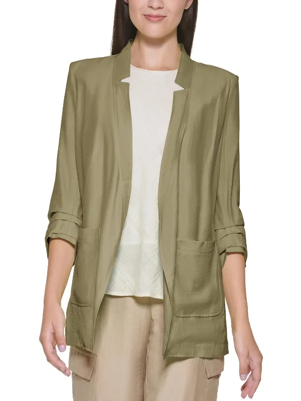 Womens Ruched Suit Separate Open-Front Blazer Women’s Blazer Fashion