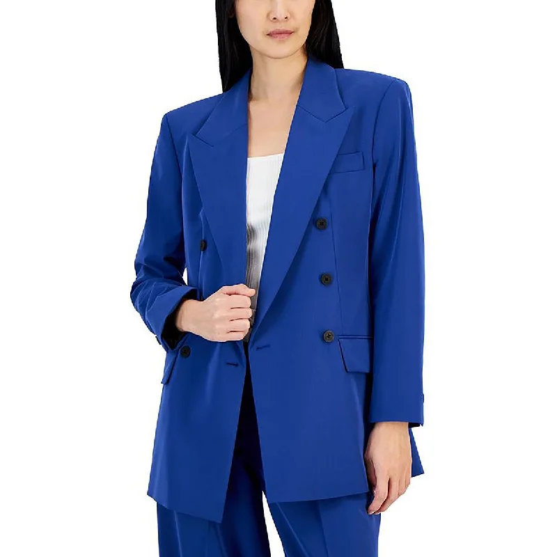 Womens Long Workwear Double-Breasted Blazer Classic Blazer Style