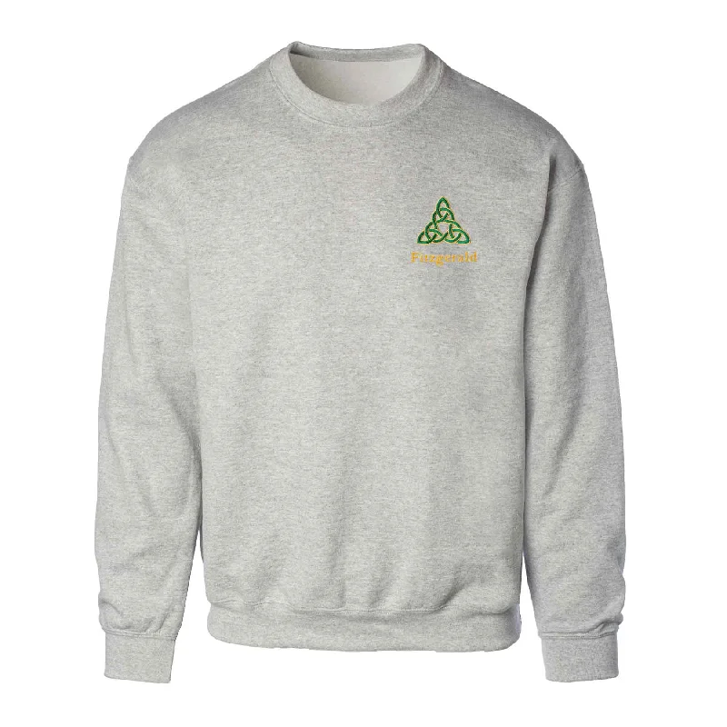 Celtic Triangle Knot Embroidered Personalized Sweatshirt- Gray Trendy Women’s Hoodies