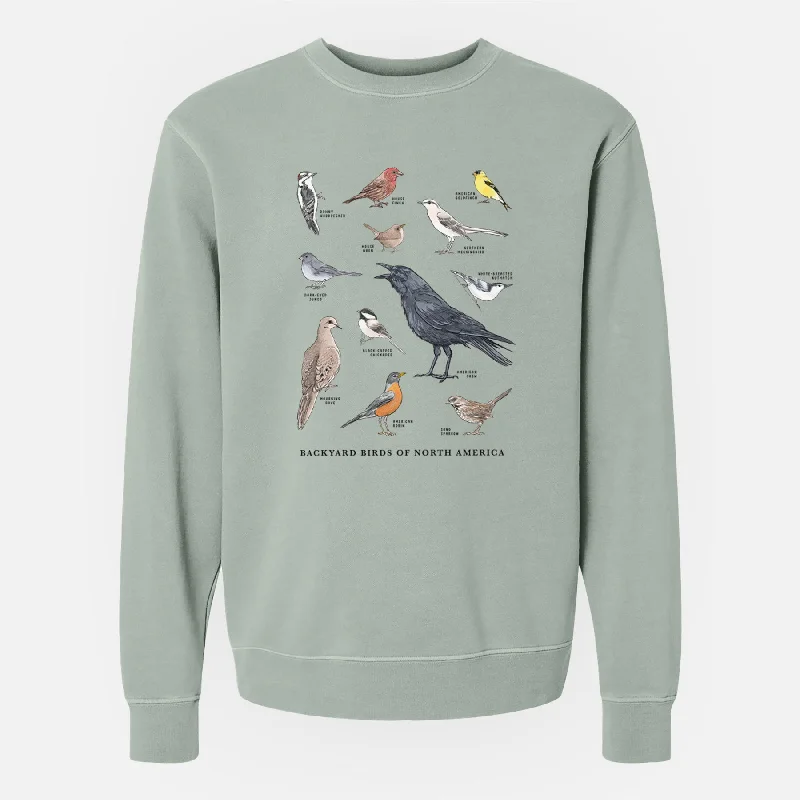 Common Backyard Birds of North America - Unisex Pigment Dyed Crew Sweatshirt Casual Hoodie Sweatshirt Wear