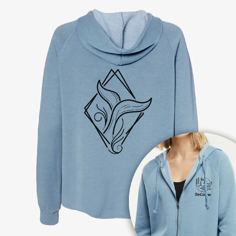 Whale Diamond - Women's Cali Wave Zip-Up Sweatshirt Stylish Pullover Hoodie