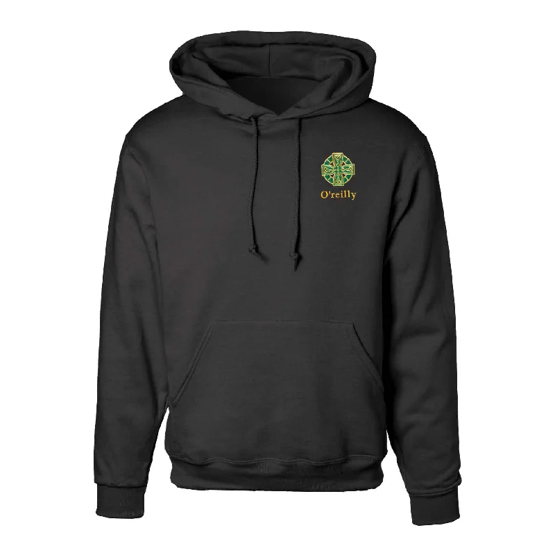 Celtic Cross Embroidered Personalized Hoodie- Black Chic Hoodie Sweatshirt