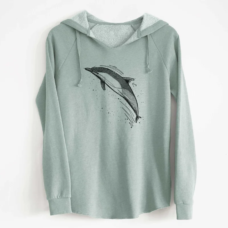 Short-Beaked Common Dolphin - Delphinus delphis - Cali Wave Hooded Sweatshirt Hoodies for Winter Wear