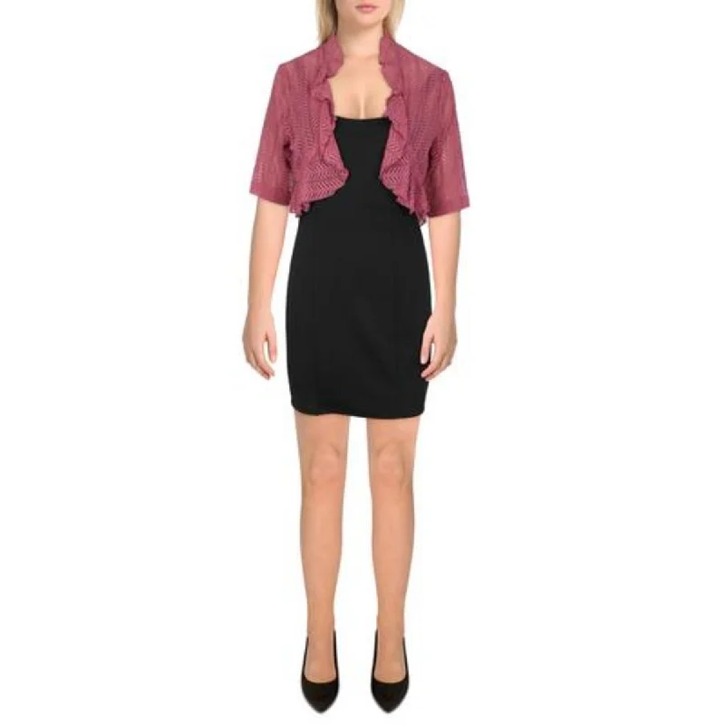 Plus Womens Knit Ruffled Bolero Formal Women’s Blazers