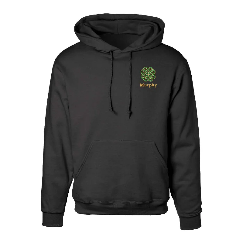 Celtic Clover Knot Embroidered Personalized Hoodie- Black Women’s Hoodie Sweater