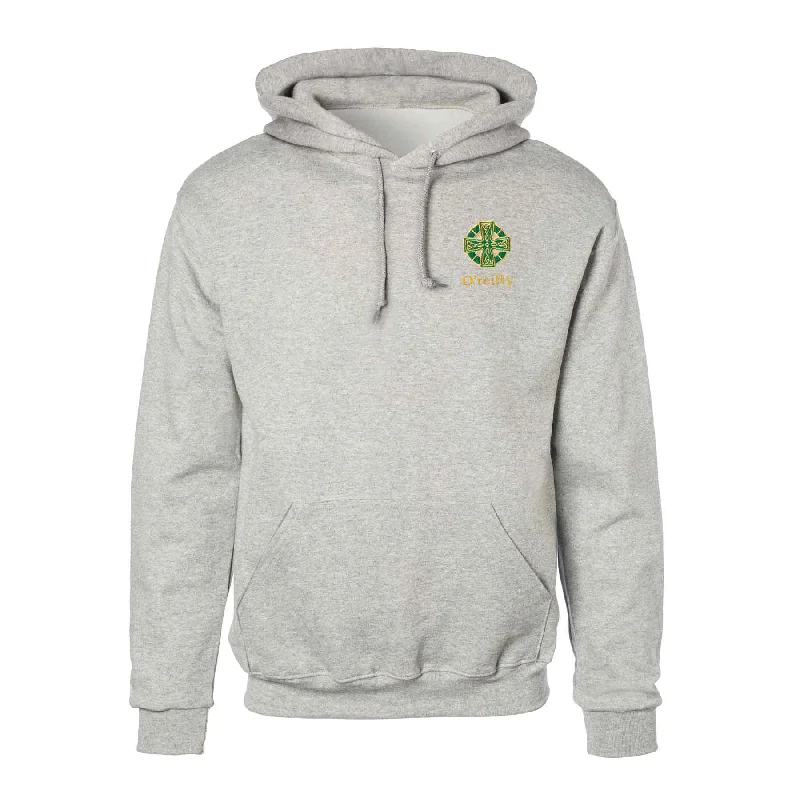 Celtic Cross Embroidered Personalized Hoodie- Gray Stylish Hoodies Collection