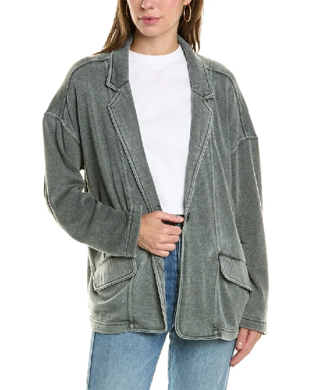 Vintage Havana Fleece Blazer Buttoned Blazer for Women