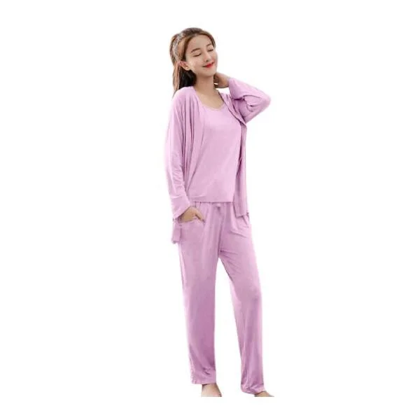 Best long t shirts Vintage 3 Piece Night-Dress-Pink Online In Pakistan Best pajama sets for teens