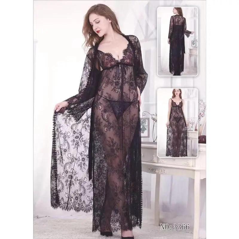 Hot Nighty for Bridal|Long Transparent 3pcs nighty Nordstrom pajama sets