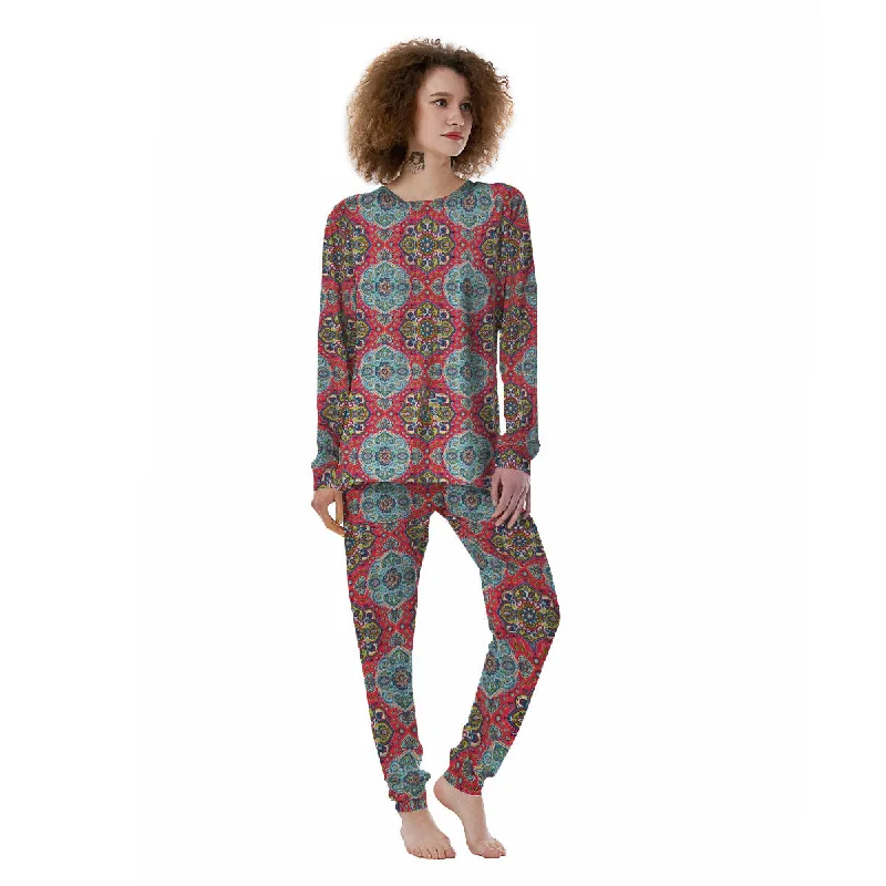 Mandala Floral Paisley Print Women's Pajamas Thermal pajama sets