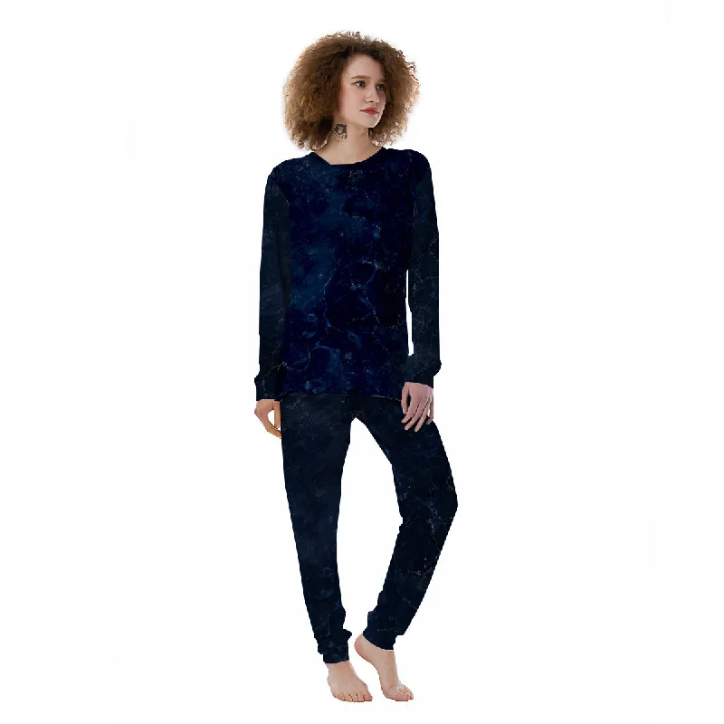 Marble Dark Blue Print Women's Pajamas Best pajama sets for relaxing weekends