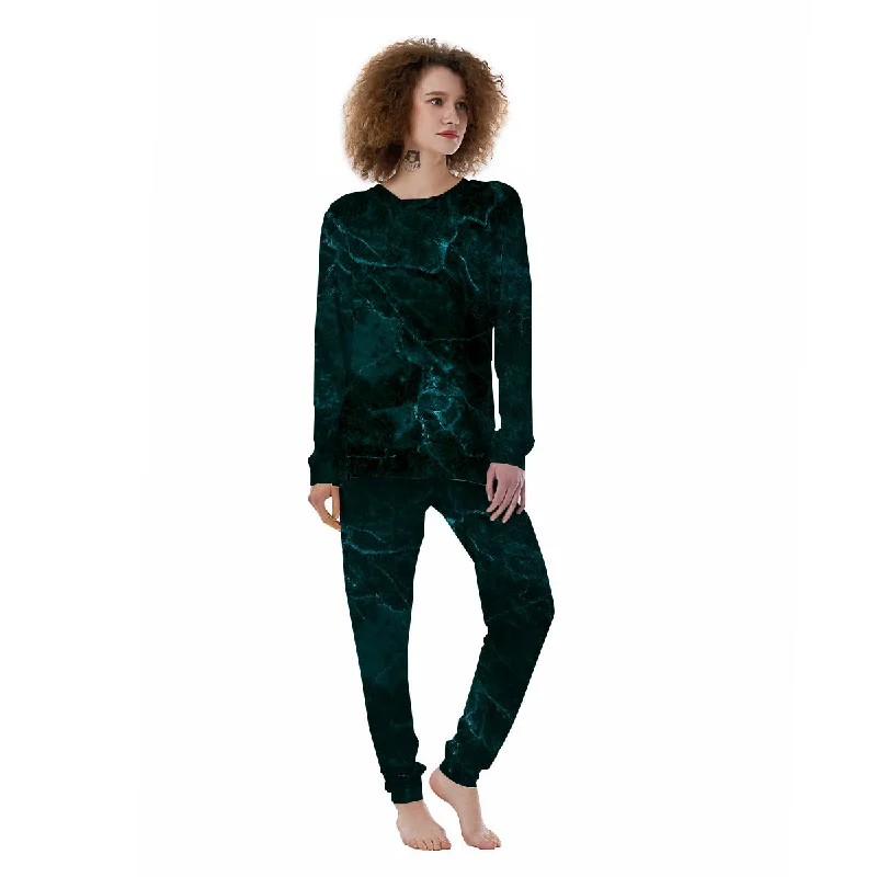 Marble Dark Green Print Women's Pajamas Macy’s pajama sets