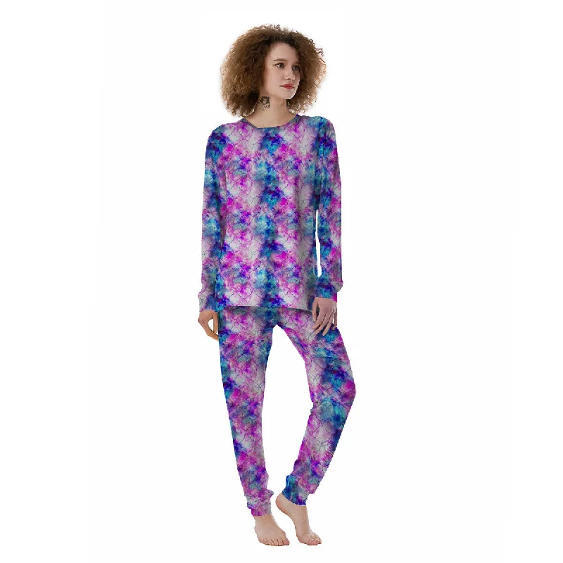 Mermaid Scales Galaxy Print Pattern Women's Pajamas Postpartum pajama sets