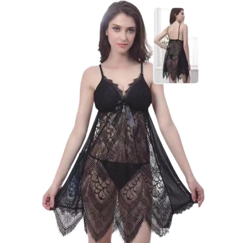 Romantic Net Short Sexy Nighty Sleepwear pajama sets