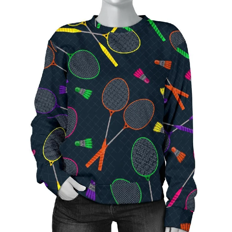 Badminton Colorful Pattern Print Women's Sweatshirt Best sweaters for cozy nights