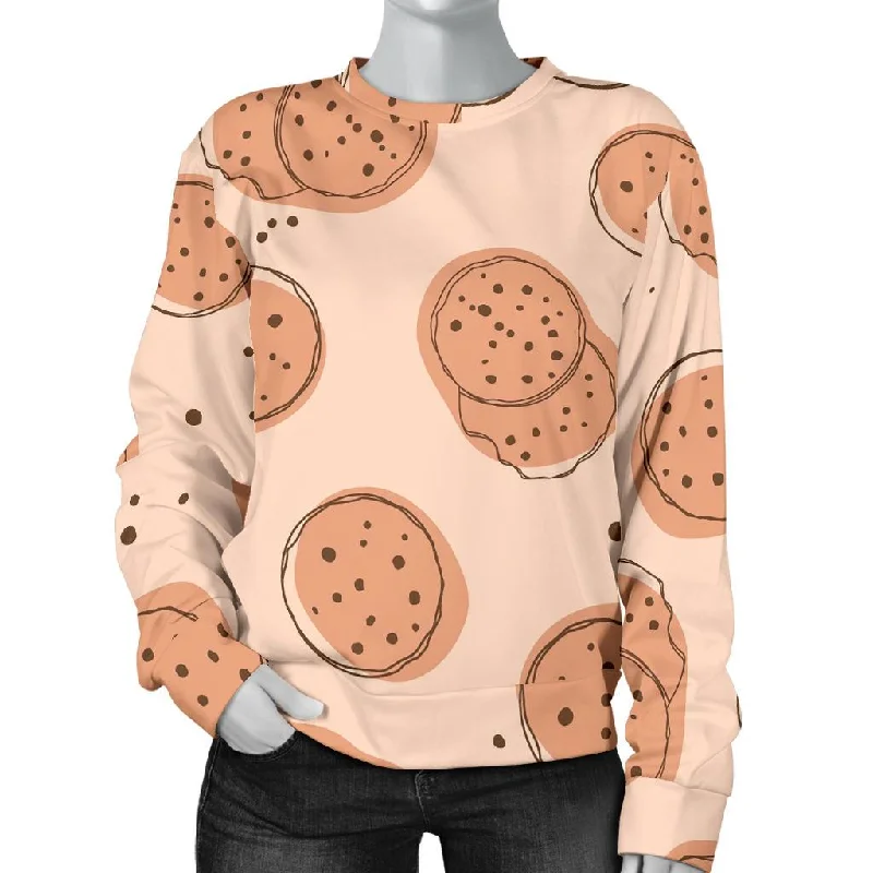 Biscuit Cookie Print Pattern Women's Sweatshirt Outdoor sweaters