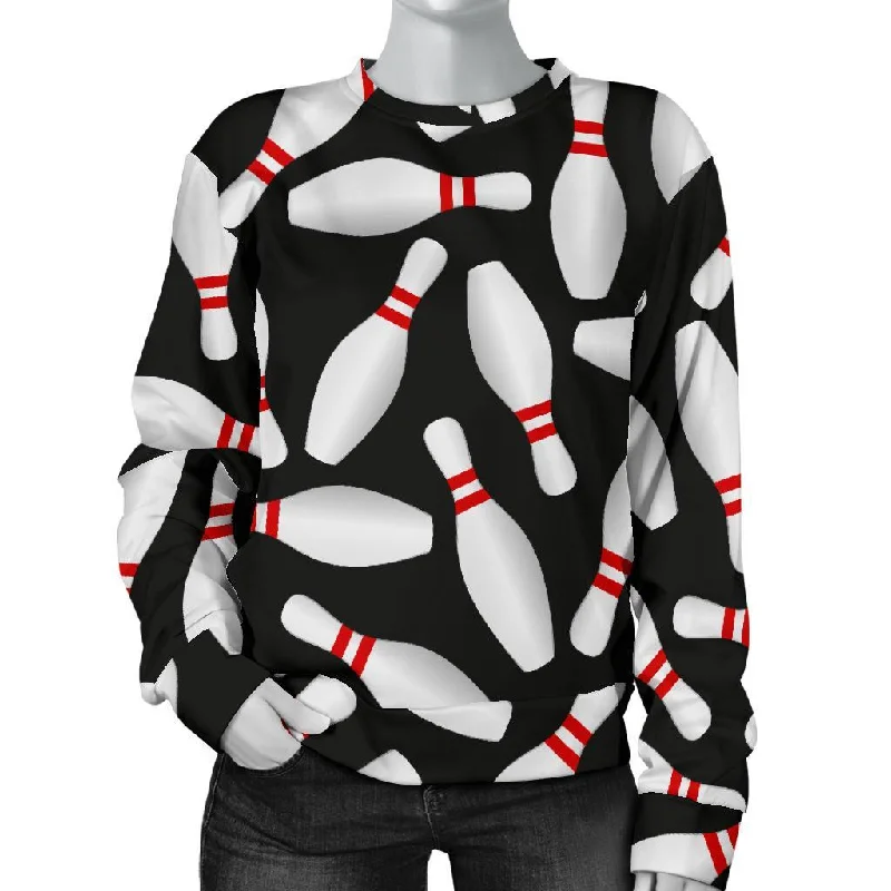 Bowling Print Pattern Women's Sweatshirt Best value sweaters