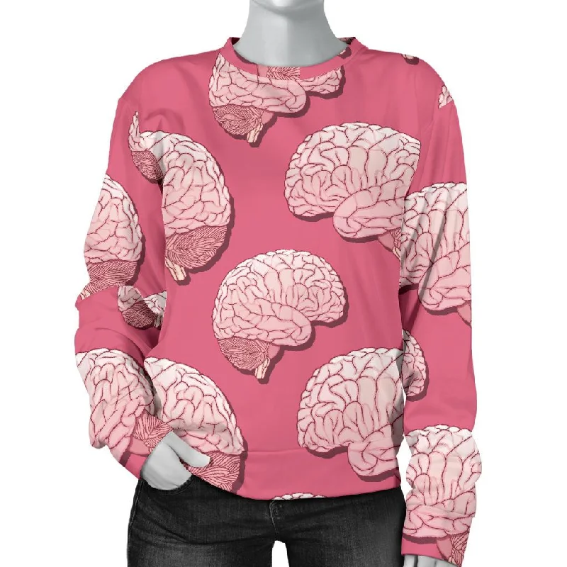 Brain Pink Pattern Print Women's Sweatshirt Weekend sweaters