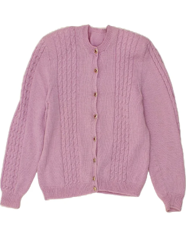 VINTAGE Womens Cardigan Sweater UK 14 Medium Pink Best sweaters for layering