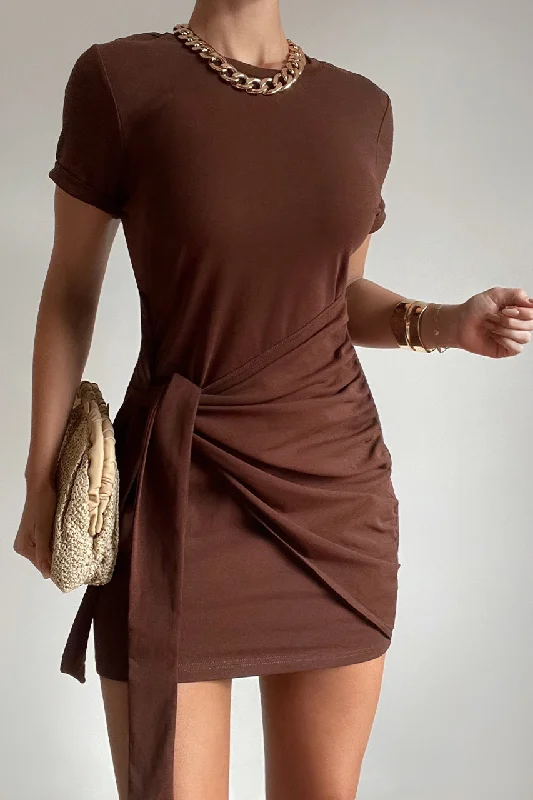 Winnie Shirt Dress - Chocolate Minimalist mini dresses