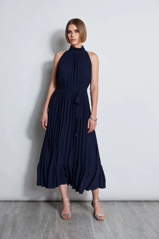 T-Tahari Pleated Halter Midi Dress PrettyLittleThing midi dresses