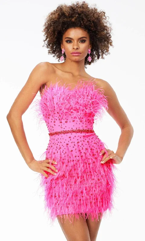 Ashley Lauren 4535 - Fringed Strapless Cocktail Dress Fall party dresses