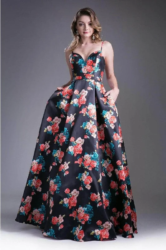 Ladivine 13103 - Sweetheart Neck Evening Gown with Floral Pleats Evening Dress Vintage party dresses