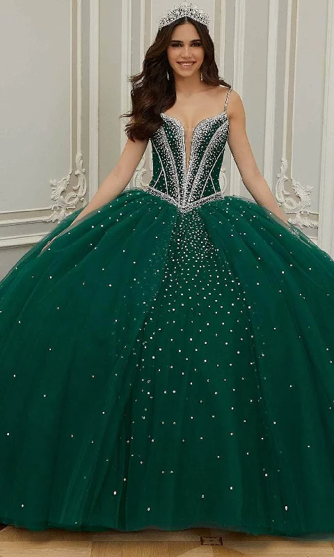 Mori Lee 60201 - Plunging Beaded Quinceanera Ballgown Silk party dresses