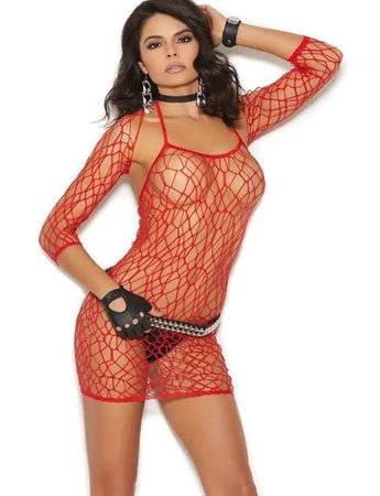 Red Net Dress with Matching Shrug Vacation unclassified dresses