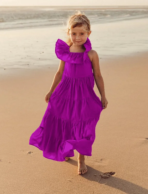 Rita Off the Shoulder Ruffled Tiered Little Girls Dress Fashionable unclassified dresses