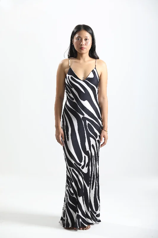 Satin Slip Dress - Noir Wave Affordable unclassified dresses