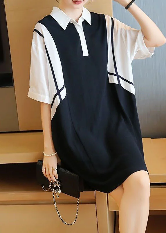 Women Colorblock Oversized Patchwork Cotton Mid Dress Summer LY1435 Printed unclassified dresses