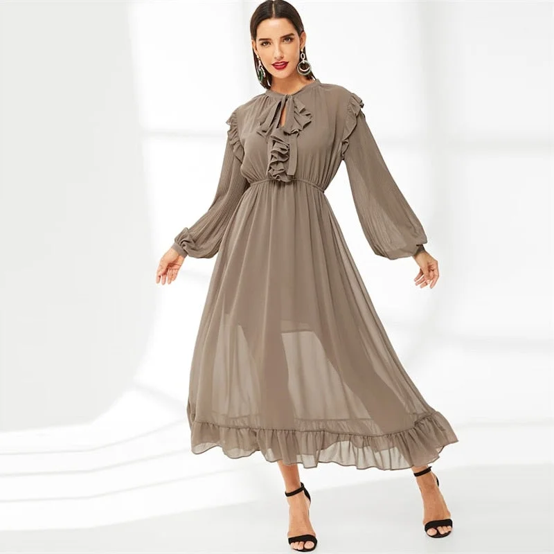 Women's Spring Casual Ruffle A-Line Dress Vacation unclassified dresses