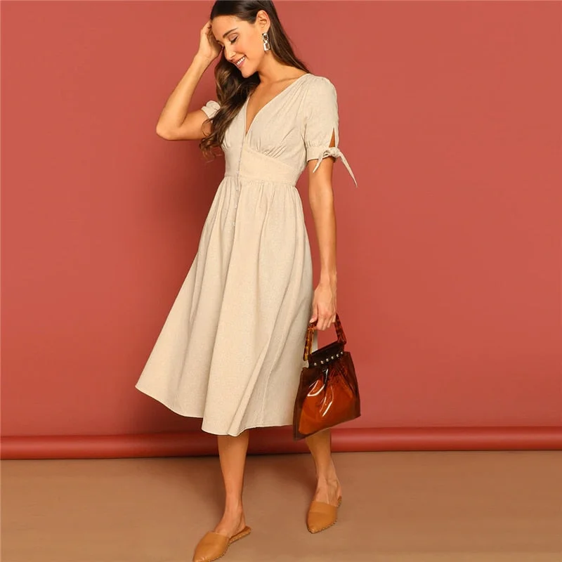 Women's Summer Casual V-Neck A-Line Dress Travel unclassified dresses