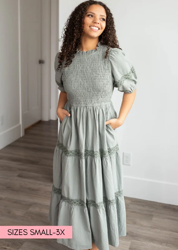 Alexia Dark Sage Tiered Dress Petite unclassified dresses