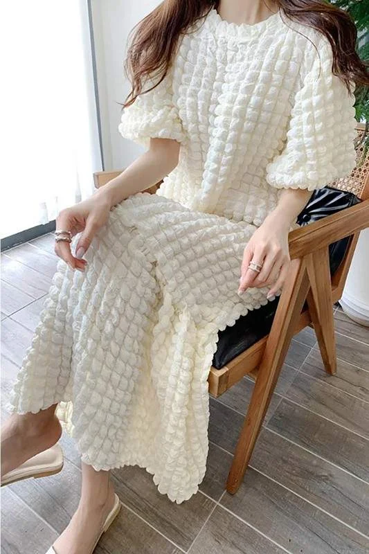 BUBBLE PUFF SLEEVE DRESS Trendy new unclassified dresses