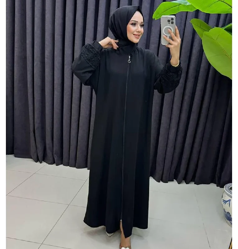 Islamic Women's Prayer Dress With Attached Hijab - Black Wedding guest unclassified dresses