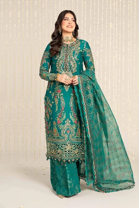 Maria. B 03 Piece Unstitched Embroidered Cotton Satin Suit - CST-805 Silk unclassified dresses