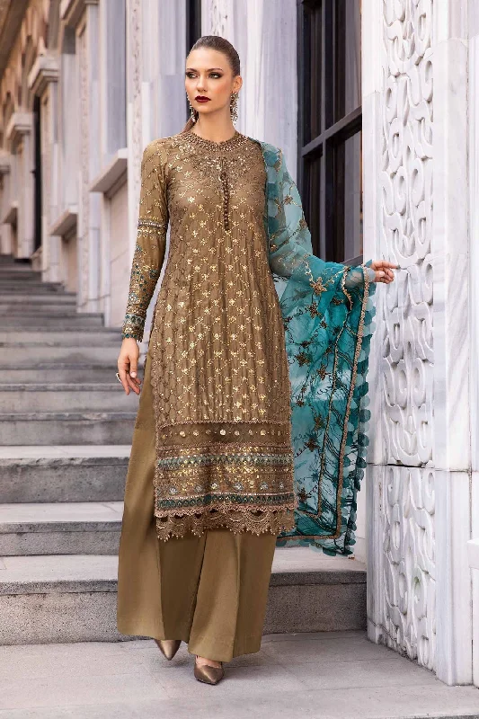 Maria. B 03 Piece Unstitched Embroidered Cotton Satin Suit - CST-808 Printed unclassified dresses