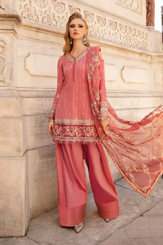 Maria. B 03 Piece Unstitched Embroidered Cotton Satin Suit - CST-809 Mesh unclassified dresses