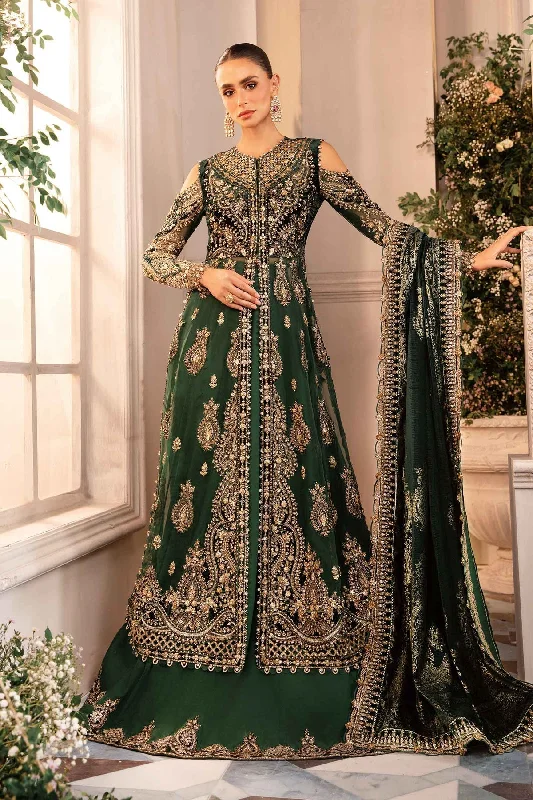 Maria. B 3 Piece Unstitched Embroidered Organza Suit - BD-2904-EMERALD GREEN Trendy new unclassified dresses