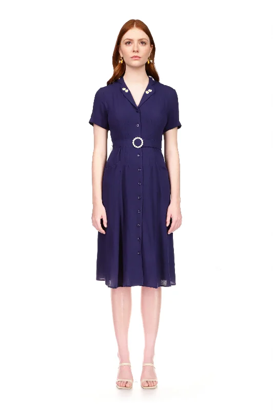 Crepe Maria Dress w. Daisy Belt Lounge unclassified dresses