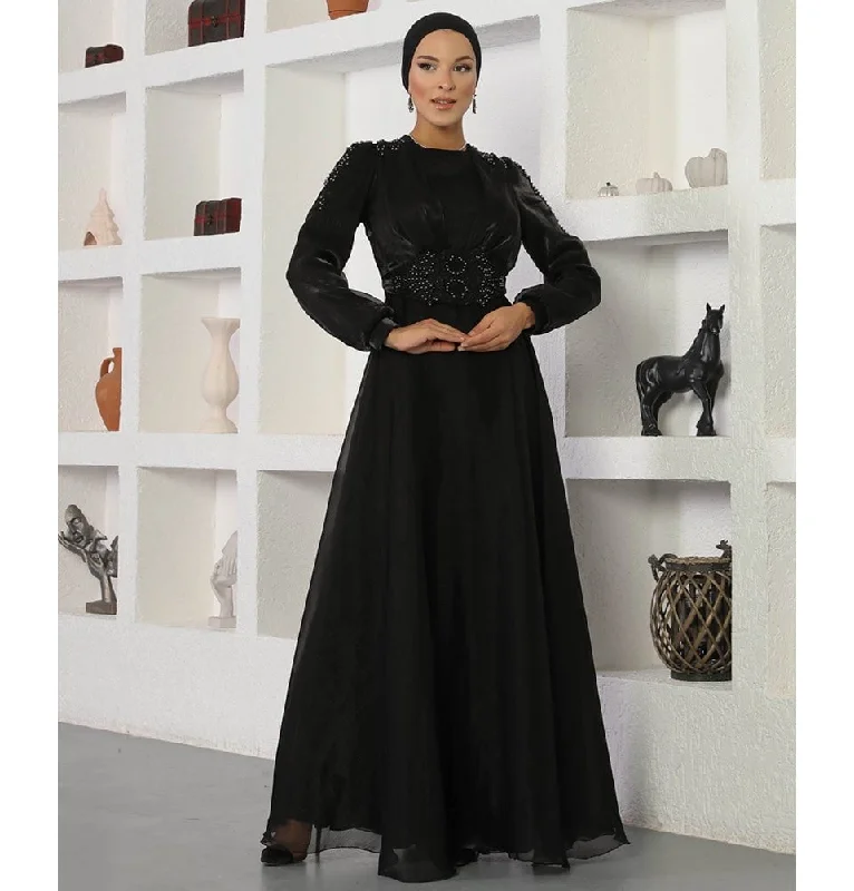 Modest Formal Embellished Dress G489 Black Beach unclassified dresses