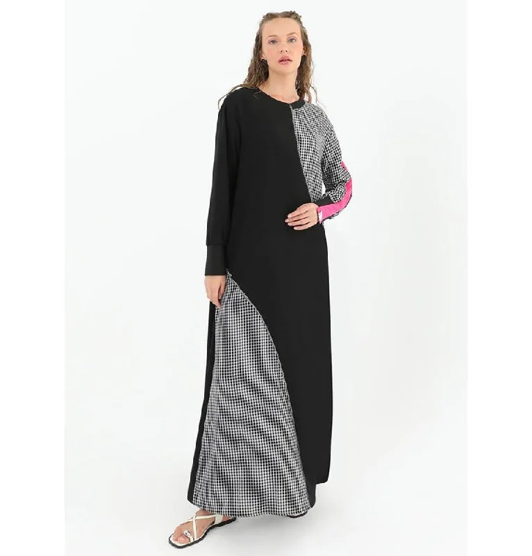 Modest Women's Abstract Dress 12542 - Black Breathable unclassified dresses