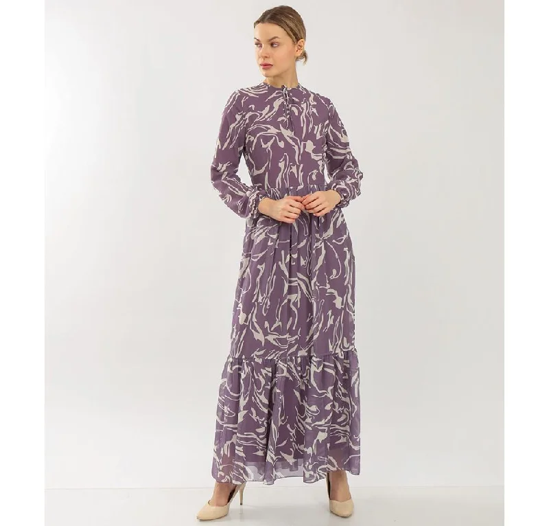 Modest Women's Dress Abstract 70108 - Purple Metallic unclassified dresses