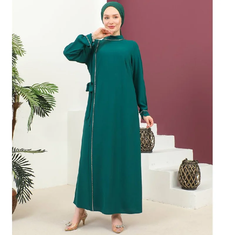 Modest Women's Dress Elegant 9470 Green Long sleeve unclassified dresses