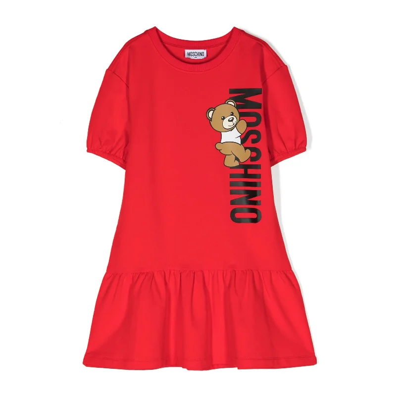 Poppy Red Bear Logo Dress Cotton unclassified dresses