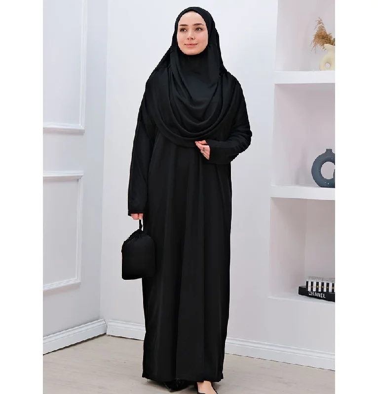 Modest Women's One Piece Prayer Dress N2302 - Black Luxury unclassified dresses